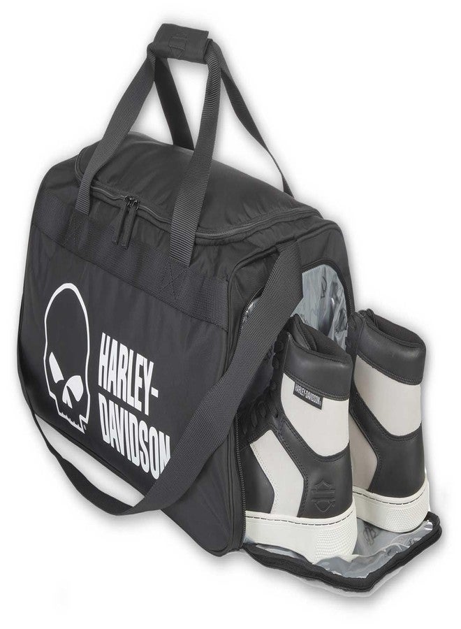 HARLEY DAVIDSON Harley-Davidson Willie G Skull Logo Duffel Bag w/Side Shoe Pocket - Black - Image 3